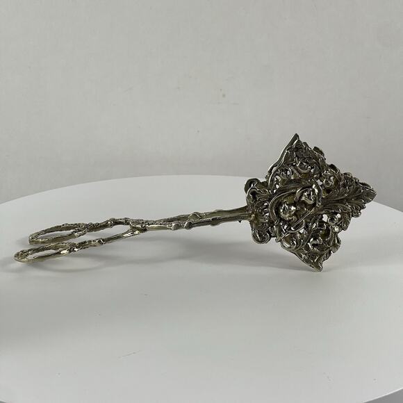 Vintage 7” Ornate Serving , biscuits /Toast Tongs 1920s Made In Italy - Picture 2 of 10